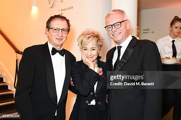 David Lan, Zoe Wanamaker and Stephen Daldry attend a cocktail reception at The 62nd London Evening Standard Theatre Awards, recognising excellence...