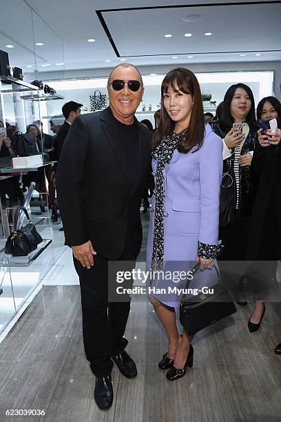 Michael Kors and actress Kim Jung-Eun attend the Michael Kors Cheongdam Flagship Store Opening Cocktail Party on November 12, 2016 in Seoul, South...