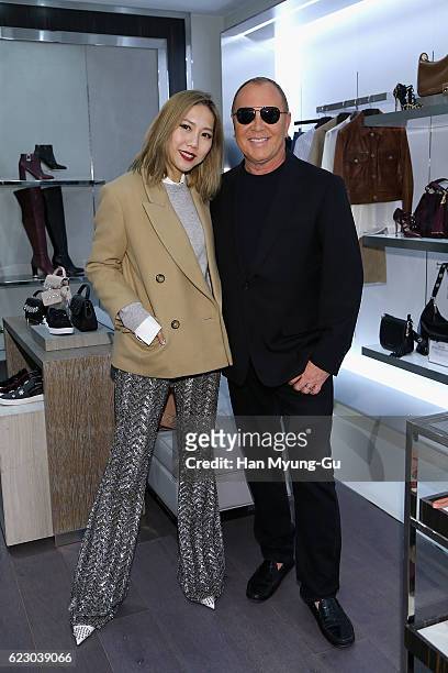 Stylist Faye Tsui and Michael Kors attend the Michael Kors Cheongdam Flagship Store Opening Cocktail Party on November 12, 2016 in Seoul, South Korea.