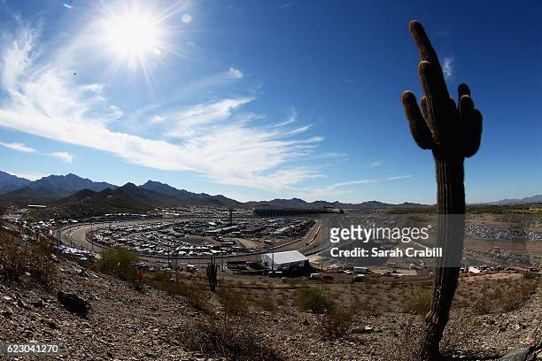 General view of the raceway during the NASCAR Sprint Cup Series Can-Am 500 at Phoenix International Raceway on November 13, 2016 in Avondale, Arizona.