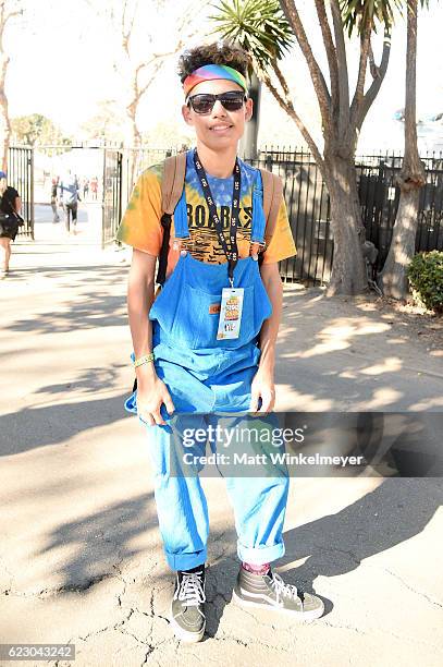 Festival goer wearing Golf is seen during day two of Tyler, the Creator's 5th Annual Camp Flog Gnaw Carnival at Exposition Park on November 13, 2016...