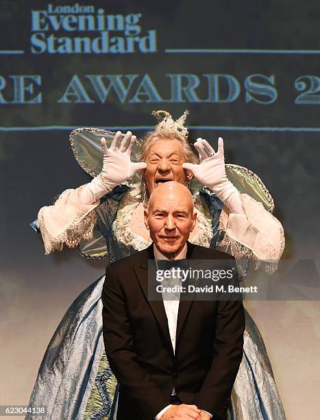 Sir Patrick Stewart and Sir Ian McKellen perform at the 62nd London Evening Standard Theatre Awards, recognising excellence from across the world of...