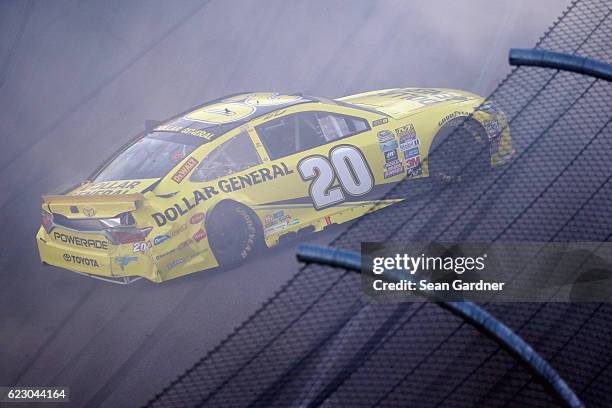 Matt Kenseth, driver of the Dollar General Toyota, has an on track incident during the NASCAR Sprint Cup Series Can-Am 500 at Phoenix International...