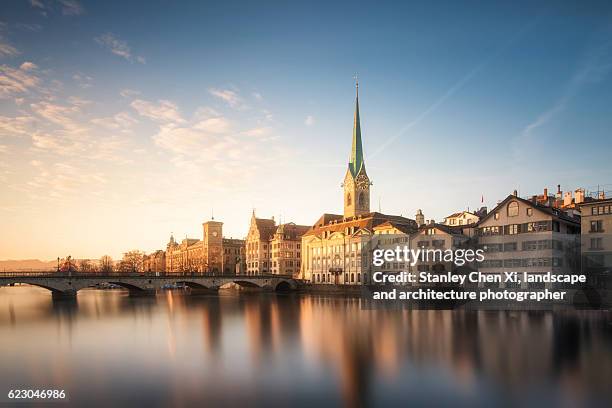 zurich morning - zurich foto e immagini stock