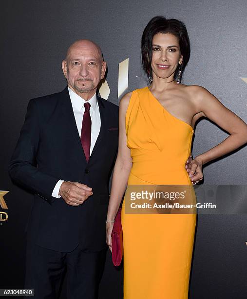 Actors Ben Kingsley and Daniela Lavender arrive at the 20th Annual Hollywood Film Awards at the Beverly Hilton Hotel on November 6, 2016 in Los...