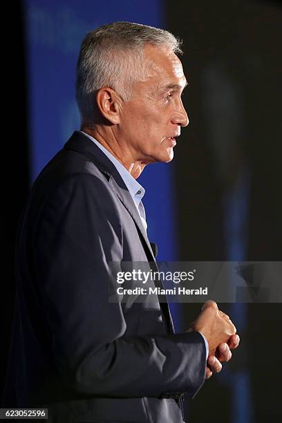 Jorge Ramos speaks on Sunday, Nov. 13, 2016 during the Miami Book Fair at the Miami Dade College Wolfson Campus in downtown Miami, Fla.