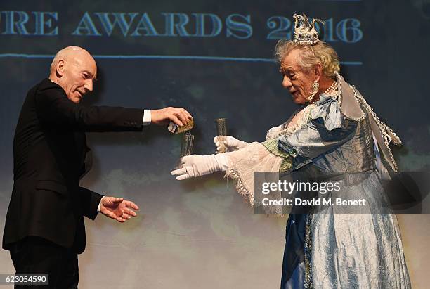 Sir Patrick Stewart and Sir Ian McKellen perform at the 62nd London Evening Standard Theatre Awards, recognising excellence from across the world of...