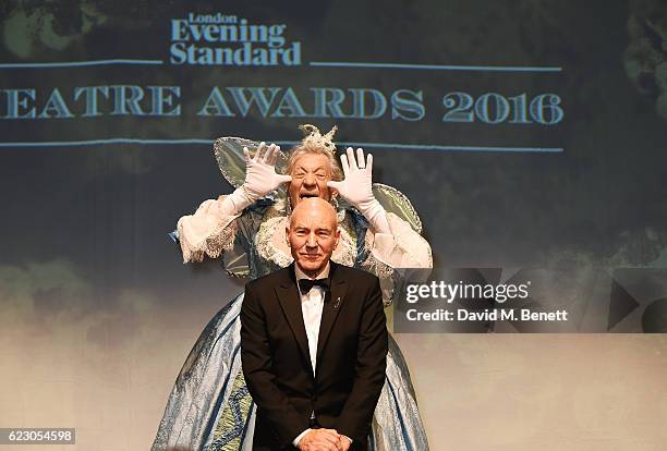 Sir Ian McKellen and Sir Patrick Stewart attend the 62nd London Evening Standard Theatre Awards, recognising excellence from across the world of...