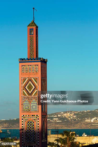 the mosque sidi abou abib,grand socco,tangier, morocco - tangier stock pictures, royalty-free photos & images