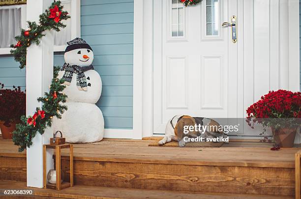 waiting for santa - christmas decoration outdoor stock pictures, royalty-free photos & images