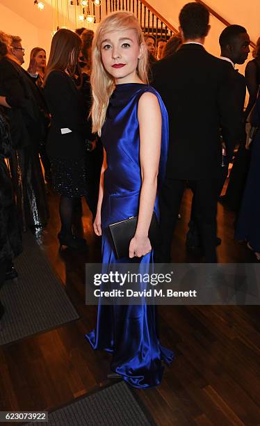 Olivia Vinall attends a cocktail reception at The 62nd London Evening Standard Theatre Awards, recognising excellence from across the world of...