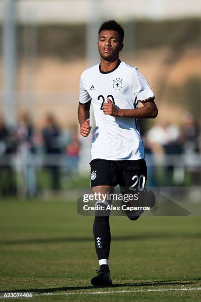 Timothy Tillman of Germany runs during the U18 international friendly match between Ireland and Germany on November 13, 2016 in Salou, Spain.