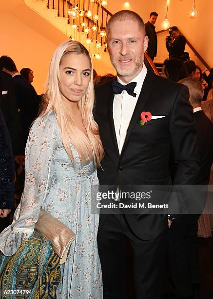 Amber Le Bon and Jean-David Malat attend a cocktail reception at The 62nd London Evening Standard Theatre Awards, recognising excellence from across...