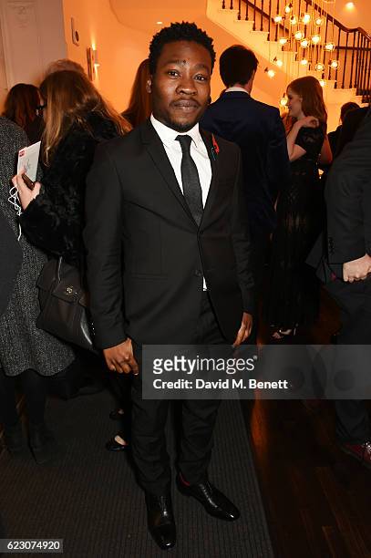 Fisayo Akinade attends a cocktail reception at The 62nd London Evening Standard Theatre Awards, recognising excellence from across the world of...