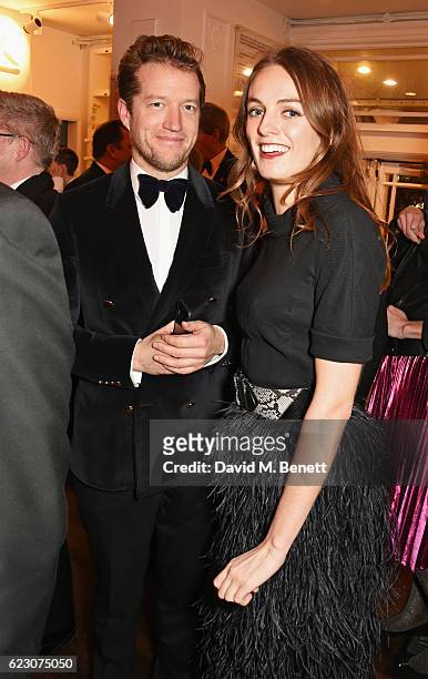 Robin Scott-Lawson and Lady Violet Manners attend a cocktail reception at The 62nd London Evening Standard Theatre Awards, recognising excellence...