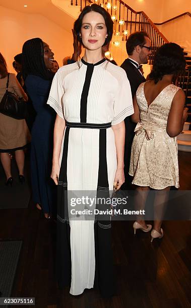 Caitriona Balfe attends a cocktail reception at The 62nd London Evening Standard Theatre Awards, recognising excellence from across the world of...