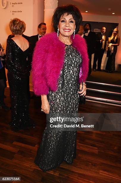 Dame Shirley Bassey attends a cocktail reception at The 62nd London Evening Standard Theatre Awards, recognising excellence from across the world of...