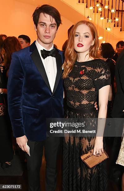 Nicholas Galitzine and Ellie Bamber attend a cocktail reception at The 62nd London Evening Standard Theatre Awards, recognising excellence from...