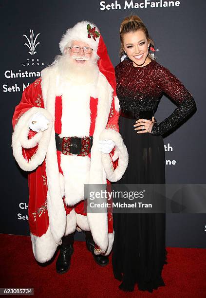 Rachel Platten and Santa Claus attend The Grove Christmas event held on November 13, 2016 in Los Angeles, California.