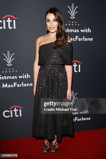 Lea Michele attends The Grove Christmas event held on November 13, 2016 in Los Angeles, California.