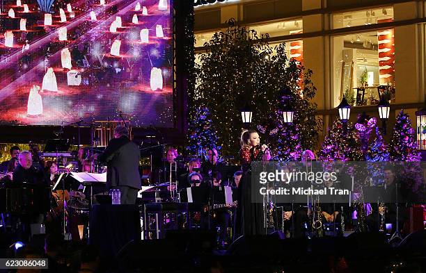 Rachel Platten performs onstage during The Grove Christmas event held on November 13, 2016 in Los Angeles, California.
