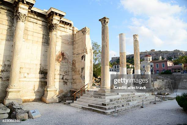 hadrian's library - agora stock pictures, royalty-free photos & images