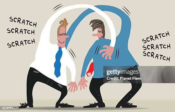 scratch my back - back scratcher stock illustrations