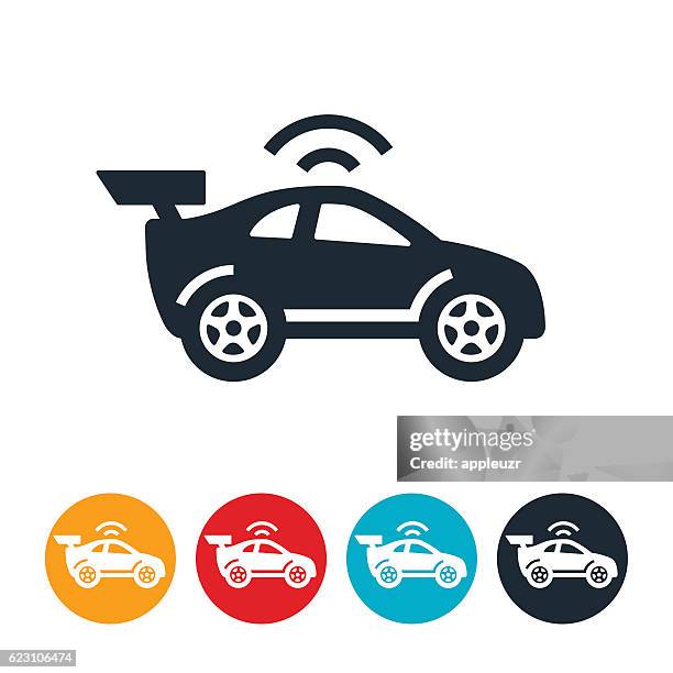 stockillustraties, clipart, cartoons en iconen met radio controlled car icon - remote control car games