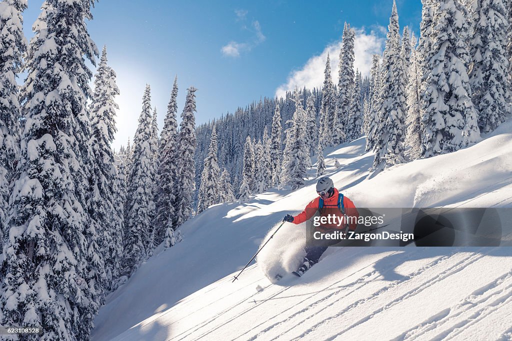 Powder skiing