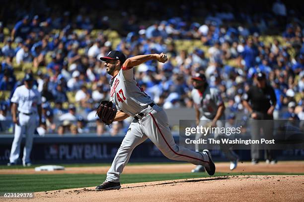 Washington Nationals starting pitcher Gio Gonzalez during game three of the National League Division Series between the Washington Nationals and the...