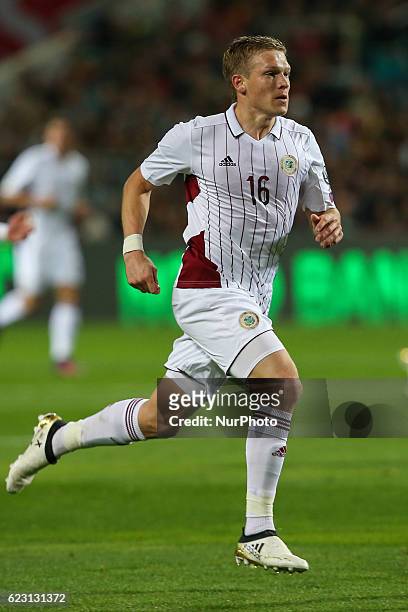 Latvia's forward Arjoms Rudnevs from Latvia during the 2018 FIFA World Cup Qualifiers matches between Portugal and Latvia in Municipal Algarve...
