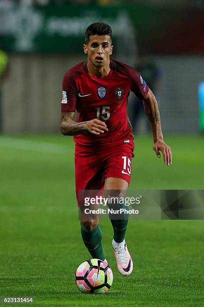 Portugals defender Joao Cancelo during the 2018 FIFA World Cup Qualifiers matches between Portugal and Latvia in Municipal Algarve Stadium on...