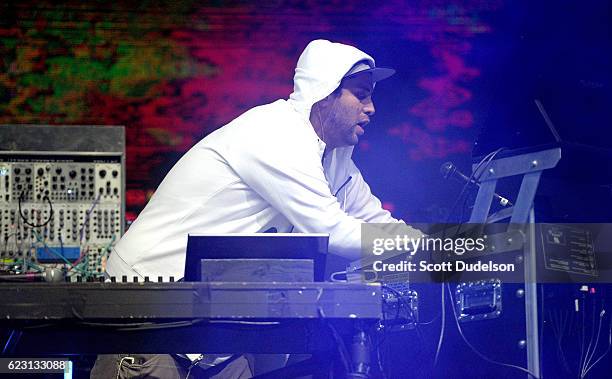 Pretty Lights performs onstage during the 5th Annual Camp Flog Gnaw Carnival at Exposition Park on November 13, 2016 in Los Angeles, California.