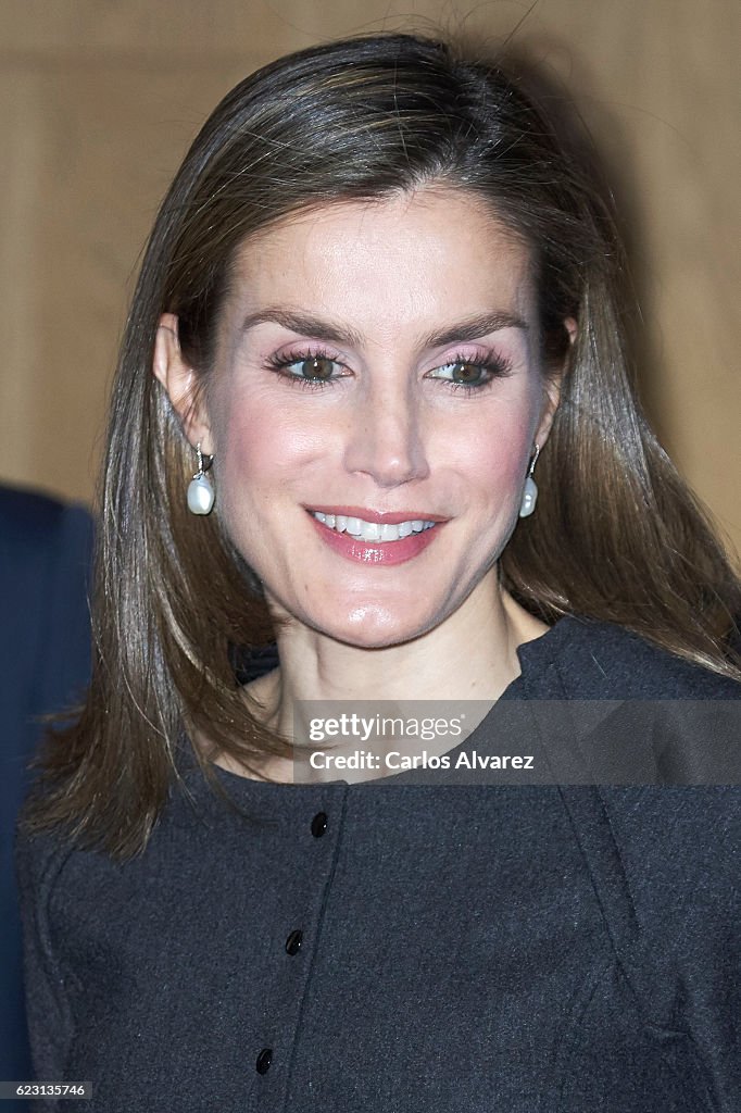 Queen Letizia Of Spain Attends 'Proyecto Promociona' Meeting