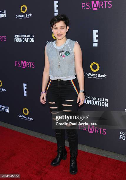 Actress Bex Taylor-Klaus attends the P.S. ARTS' Express Yourself 2016 event at Barker Hangar on November 13, 2016 in Santa Monica, California.