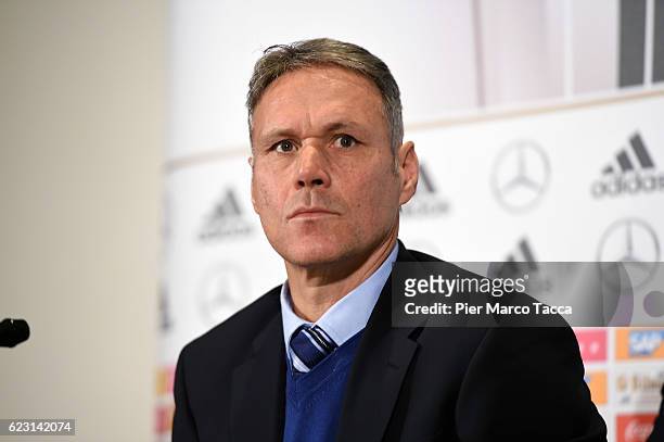 Marco Van Basten attends the Video Referee press conference at Hotel Melia on November 14, 2016 in Milan, Italy.