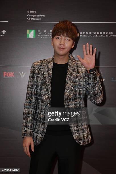South Korean actor Jang Keun-suk attends the press conference of the 1st Macao International Film Festival & Awards on November 14, 2016 in Macau,...