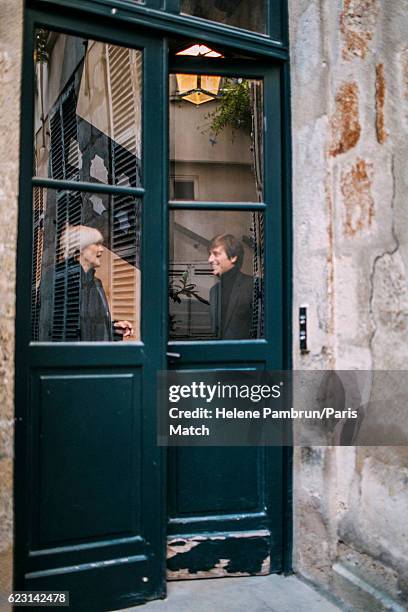 Singer Francoise Hardy and Thomas Dutronc are photographed for Paris Match on November 1, 2016 in Paris, France.