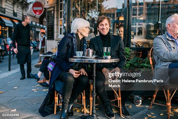 Singer Francoise Hardy and Thomas Dutronc are photographed for Paris Match on November 1, 2016 in Paris, France.