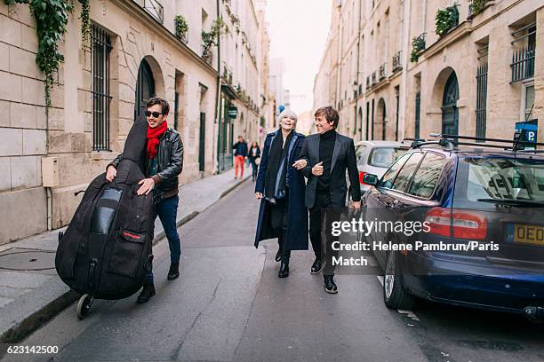 Singer Francoise Hardy and Thomas Dutronc are photographed for Paris Match on November 1, 2016 in Paris, France.