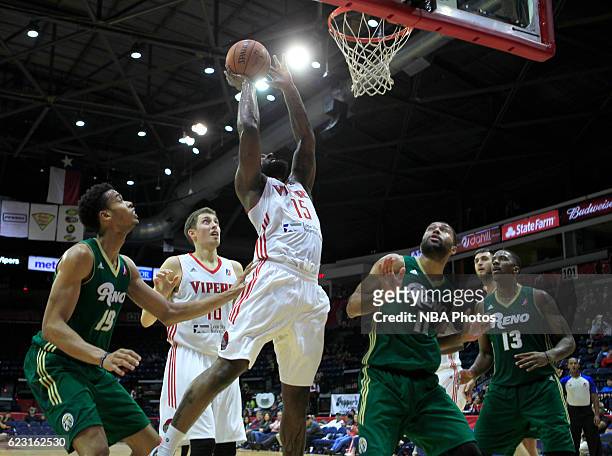November 13: PJ Hairston of the Rio Grande Valley Vipers shoots the ball against the Reno Bighorns at the State Farm Arena on November 13, 2016 in...