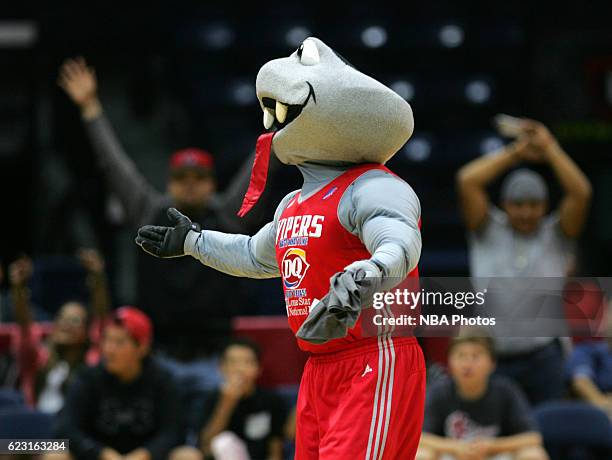 Fang, the mascot of the Rio Grande Valley Vipers, during a break in action against the Reno Bighorns at the State Farm Arena November 13, 2016 in...