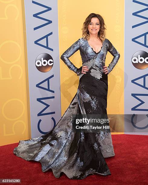 Singer-songwriter Martina McBride attends the 50th annual CMA Awards at the Bridgestone Arena on November 2, 2016 in Nashville, Tennessee.