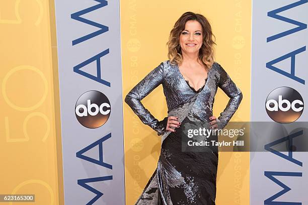 Singer-songwriter Martina McBride attends the 50th annual CMA Awards at the Bridgestone Arena on November 2, 2016 in Nashville, Tennessee.