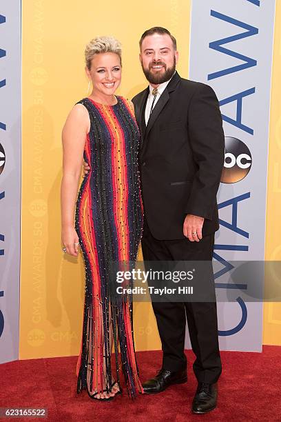 Singer-songwriter Cam and Adam Weaver attend the 50th annual CMA Awards at the Bridgestone Arena on November 2, 2016 in Nashville, Tennessee.