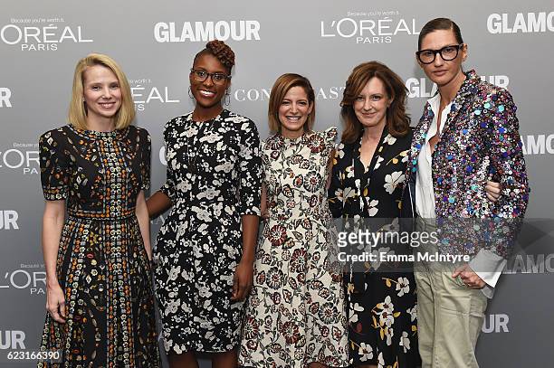 President and CEO of Yahoo! Marissa Mayer, Actress Issa Rae, Editor in Chief of Glamour magazine Cynthia Leive, Businesswoman Anne Sweeney and...