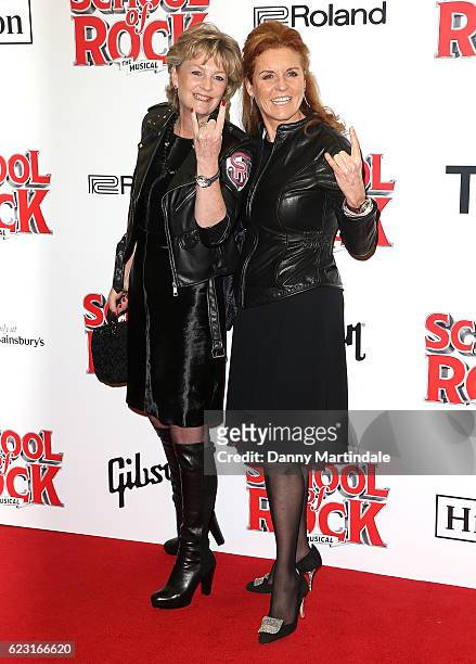 Sarah Ferguson and Madeleine Gurdon attends the opening night of 'School Of Rock The Musical' at The New London Theatre, Drury Lane on November 14,...