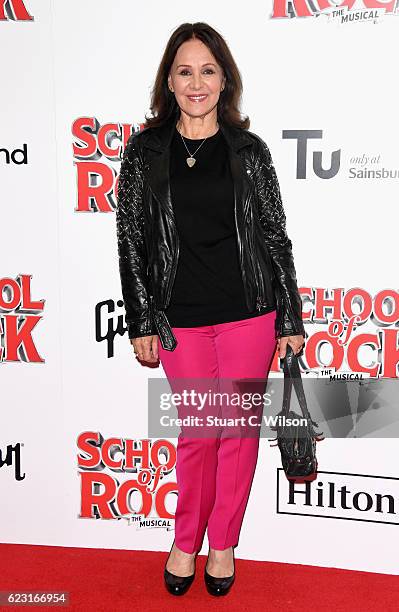 Arlene Phillips attends the opening night of 'School Of Rock The Musical' at the New London Theatre, Drury Lane on November 14, 2016 in London,...