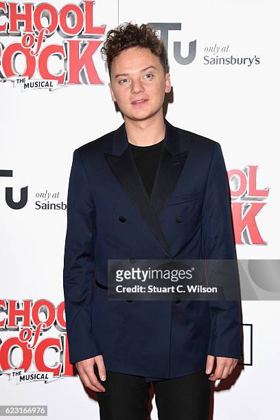 Conor Maynard attends the opening night of 'School Of Rock The Musical' at the New London Theatre, Drury Lane on November 14, 2016 in London, England.