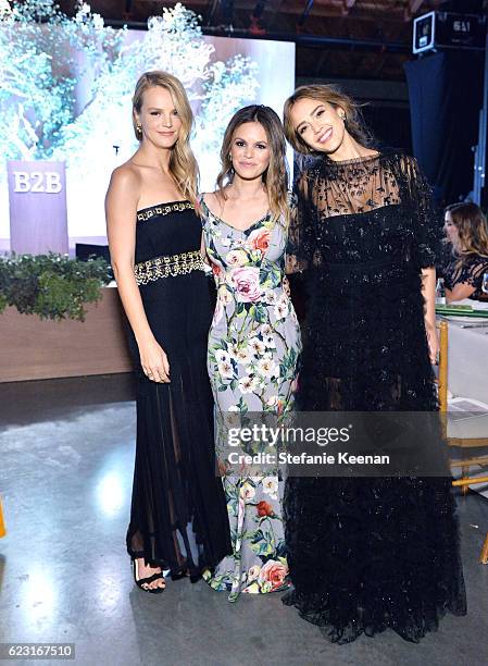 Co-president of Baby2Baby Kelly Sawyer Patricof, actress Rachel Bilson and founder, The Honest Company, Jessica Alba attend the Fifth Annual...